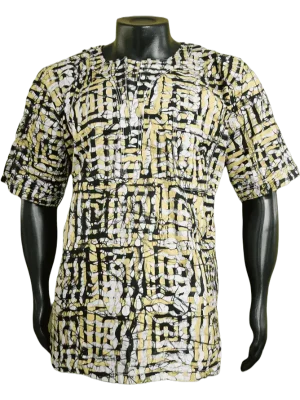 Traditional African Shirt with Geometric Pattern