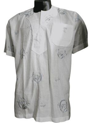 White Shirt with Floral Accents