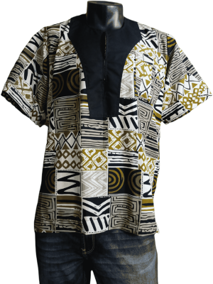 Gold-Trimmed Geometric Shirt