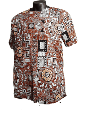 Earthy Geometric Kitenge Shirt