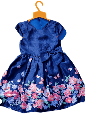 Blue Bow Floral Dress