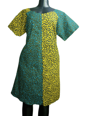 Two-Tone Swirl Pattern Dress