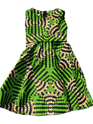 Green & Yellow Geometric Dress